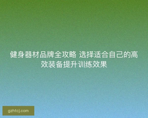健身器材品牌全攻略 选择适合自己的高效装备提升训练效果